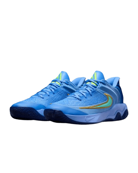 Blue Nike basketball shoes
